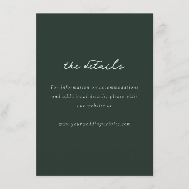 Elegant Green Calligraphy Enclosure Card (Front)