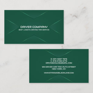 Elegant Green Chauffeur Driver Business Card