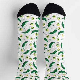 Elegant Green Chile Pattern Socks