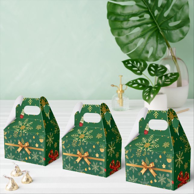Elegant Green Christmas Favour Box (Multiple)