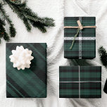 Elegant green Christmas flannel plaid pattern Wrapping Paper Sheet<br><div class="desc">Elegant green Christmas flannel plaid pattern</div>