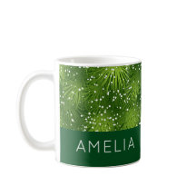 Elegant Green Christmas Personalised Mug