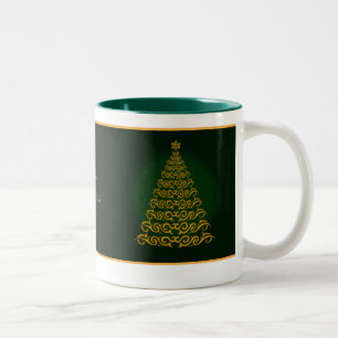 Elegant Green Christmas Tree Mug