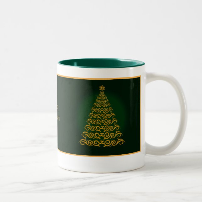 Elegant  Green  Christmas Tree Mug (Right)