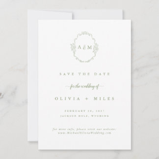 Elegant Green Classic Wedding Save the Date