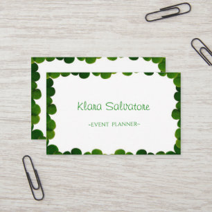 Elegant Green Clover Frame St.Patrick Business Card