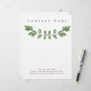 Elegant Green Company Details Letterhead
