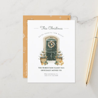 Elegant Green Door Winter New Home Announcement
