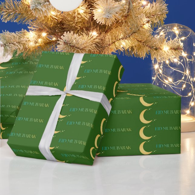 Elegant Green Eid Wrapping Paper (Holidays)