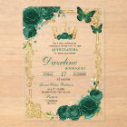 Elegant Green Emerald Crown Quinceanera