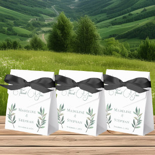 Elegant Green Eucalyptus Leaf Simple Fall Wedding Favour Box