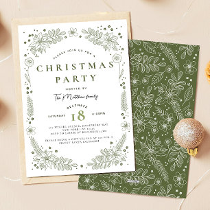 Elegant Green Family & Corporate Christmas Invitation