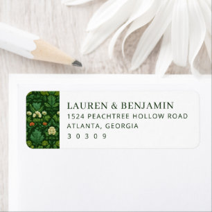 Elegant Green Floral Return Address Label