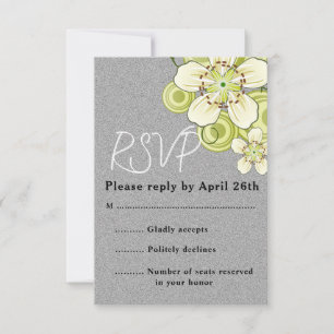 Elegant Green Floral RSVP Card