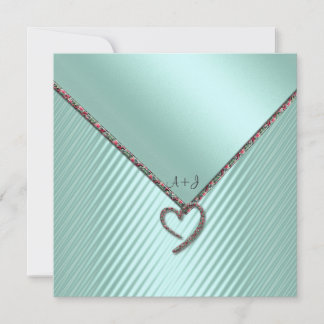 ELEGANT GREEN FLORAL TRIM WEDDING INVITATION