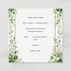 Elegant Green Floral Wedding Invitation Template