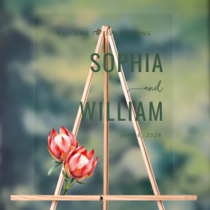 Elegant Green Floral Wedding Sign