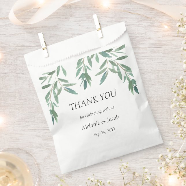 Elegant Green Foliage  Favour Bag