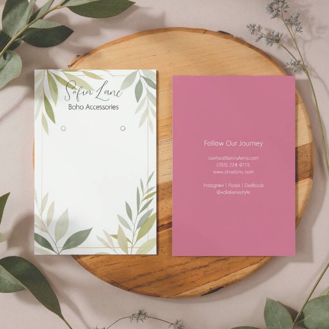 Elegant Green Foliage Jewellery Earring Display (Elegant green foliage)