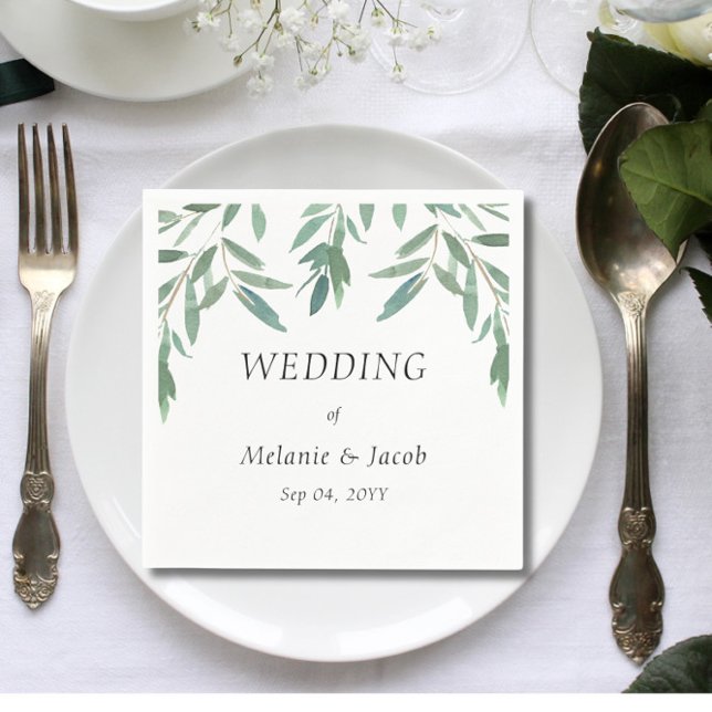 Elegant Green Foliage Square  Napkin (Creator Uploaded)