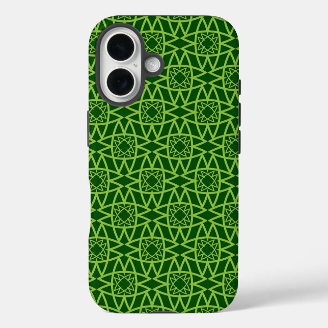  Elegant Green Geometric Patterns Case-Mate iPhone Case (Back)