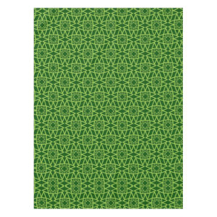 Elegant Green Geometric Patterns Tablecloth