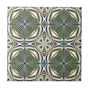 Elegant Green Geometrical Tile Pattern