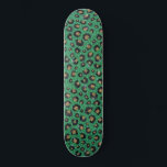 Elegant Green Glitter Black Gold Leopard Print  Skateboard<br><div class="desc">A Stylish Black and faux Gold Glitter Leopard Print forest green and emerald green gradient chic photo enhances an elegant touch to special celebration events or glam feminine home decor, featuring black, gold, brown, green, black and white colours, leopard, cheetah cat animal print pattern, unique vibrant fashion colours, glamourous shining...</div>
