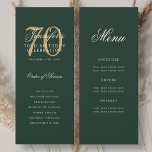 Elegant Green Gold 70th Birthday Program Menu<br><div class="desc">Elegant "Birthday Party Program" design with a sophisticated script typography w/ custom text.</div>