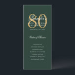 Elegant Green Gold 80th Birthday Program Menu<br><div class="desc">Elegant "Birthday Party Program" design with a sophisticated script typography w/ custom text.</div>