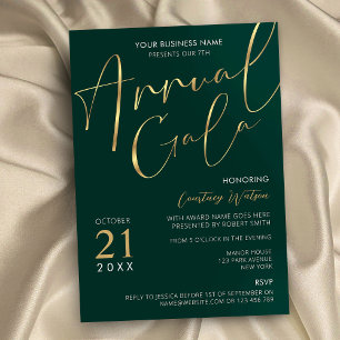 Elegant Green & Gold Company Event Annual Gala Invitation