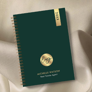 Elegant Green & Gold Corporate Business Logo 2027 Planner