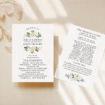 Elegant Green Gold Floral Greenery Wedding Program<br><div class="desc">This elegant rustic style wedding ceremony program design features beautiful wreath of neutral watercolor flowers, including painted roses, ranunculus flowers, and leaves in shades of white, cream, gold, green. Perfect for a spring or summer event. Personalise the stylish dark grey text on both sides of the card with your custom...</div>