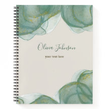 Elegant Green Gold Glitter Watercolor