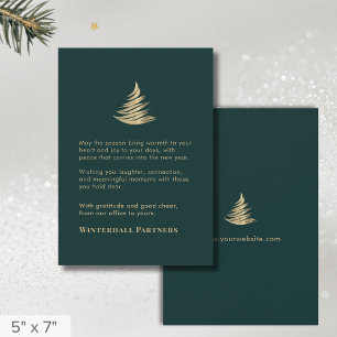 Elegant Green Gold Holiday Wishes Business Card