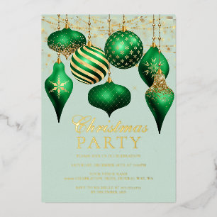 Elegant Green Gold Ornaments Christmas Party