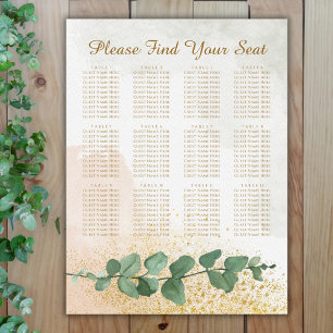 Elegant Green & Gold Wedding Seating Chart