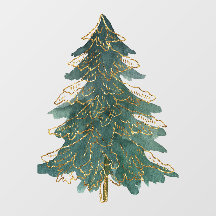 Elegant Green Golden Christmas Tree