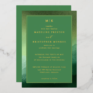 Elegant Green Gradient Invitations