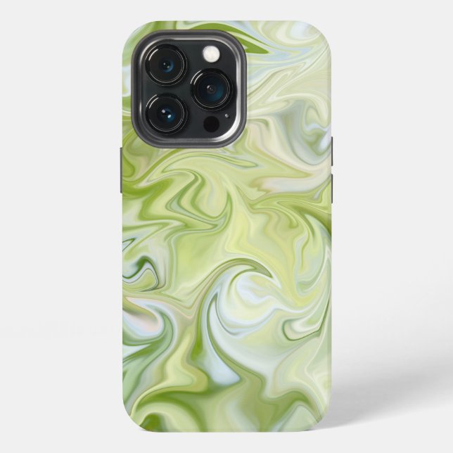 Elegant Green Gradient Marble iPhone Case (Back)