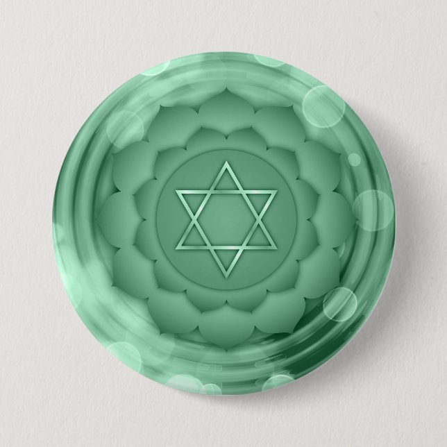 Elegant Green Heart Chakra Zen Yoga Spiritual 7.5 Cm Round Badge (Front)