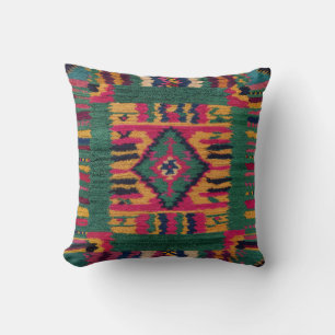 Elegant Green Kilim Pillows: Add Vintage Charm Cushion