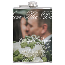 Elegant green kiss save the date