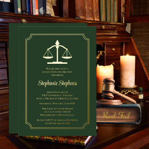 Elegant Green Law Attorney Graduation Party