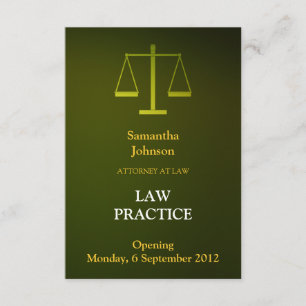 Elegant Green Law Practice Opening Announcement