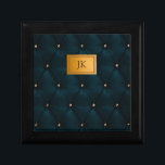 Elegant Green Leather,Diamonds,Monogram  Gift Box<br><div class="desc">Elegant diamonds and your monogram.</div>