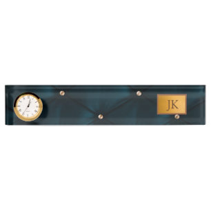 Elegant Green Leather,Diamonds,Monogram  Nameplate
