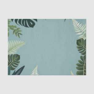 Elegant Green Leaves and Fern Tissue Paper