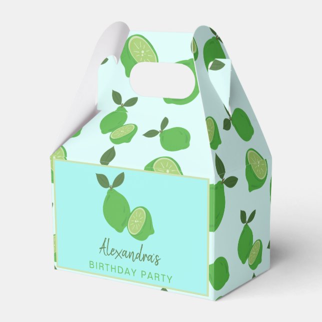 Elegant Green Lime Party Favour Box (Front Side)