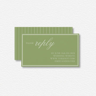 Elegant Green Lines Wedding Enclosure Card
